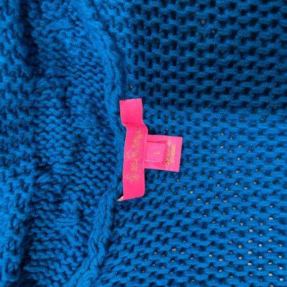Lilly Pulitzer Torini Bright Blue Cardigan Sweater Vest - Picture 4 of 6